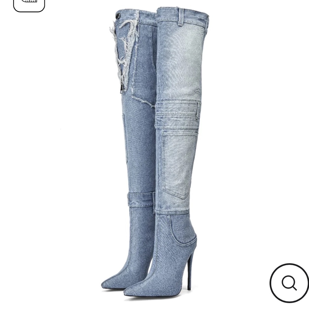 Basso High Denim Heels Size 7